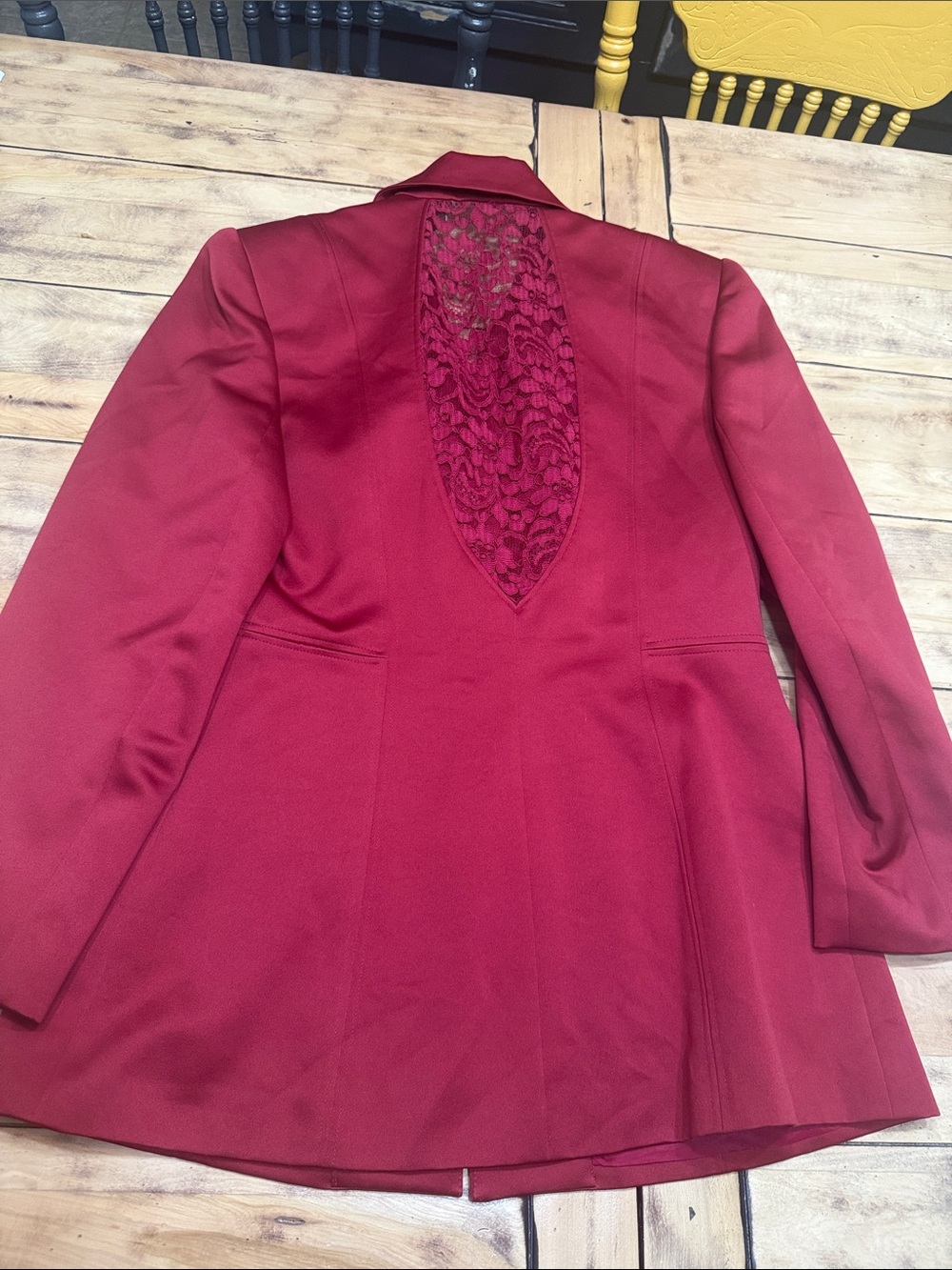 VTG Liz Claiborne Night Wine Raspberry Lace Skirt Suit Church Lady Cocktail - Picture 5 of 10